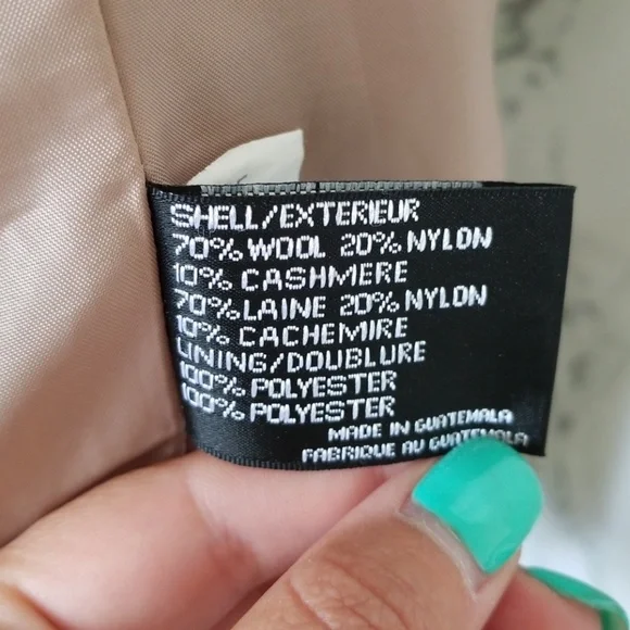 DKNY Tan Wool Blend Pea Coat - Picture 8 of 8